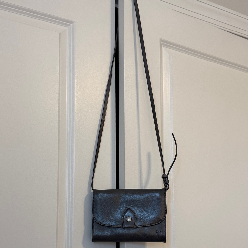 Frye Dark Gray Leather Crossbody Bag